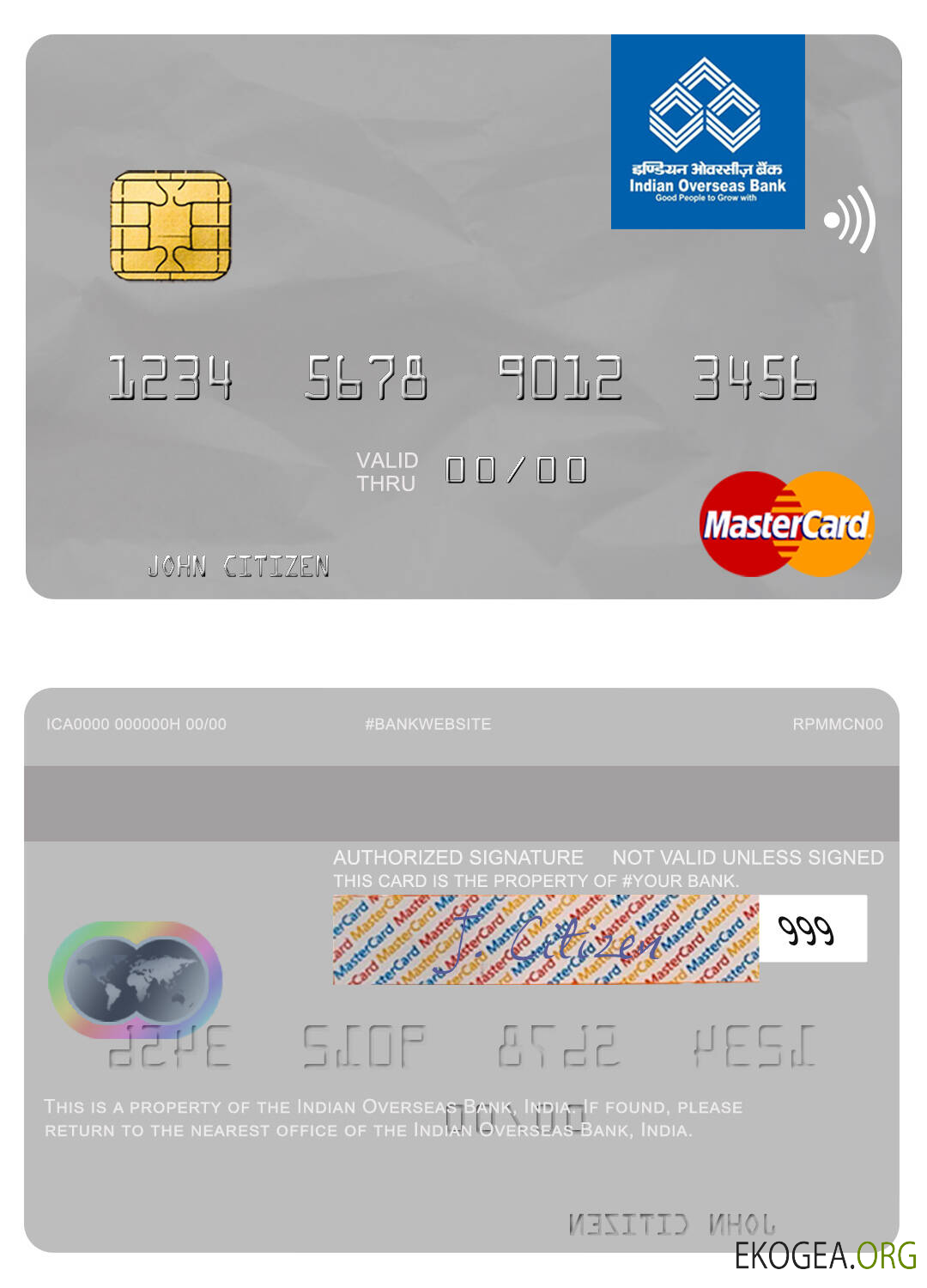 Inde Mastercard de la banque indienne à l'étranger